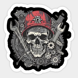 Skull steampunk monochrome Sticker